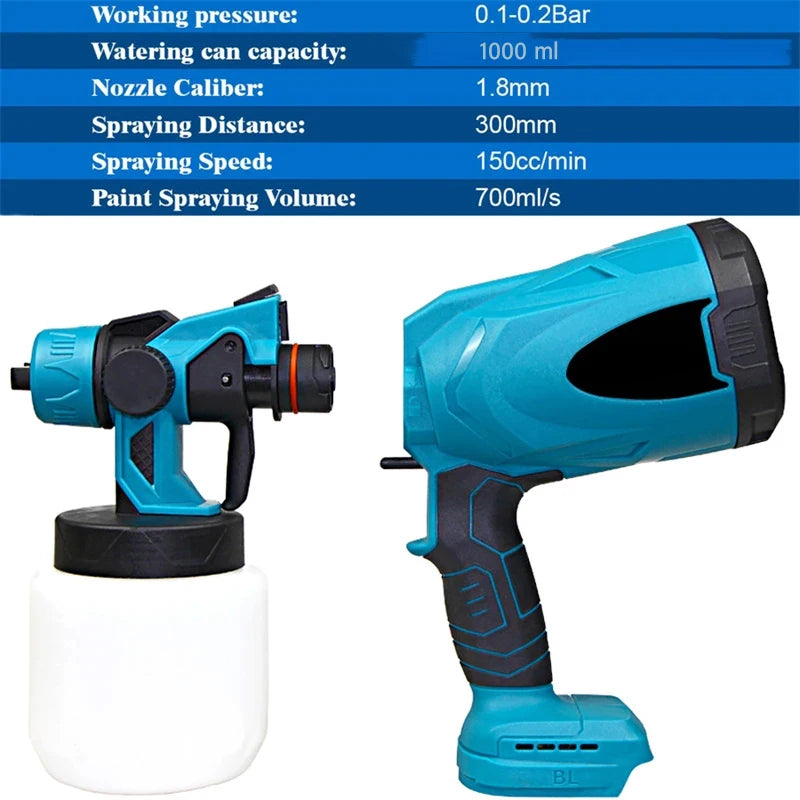 1000ml Cordless HVLP Paint Sprayer for 18V Makita by HitMyNeed