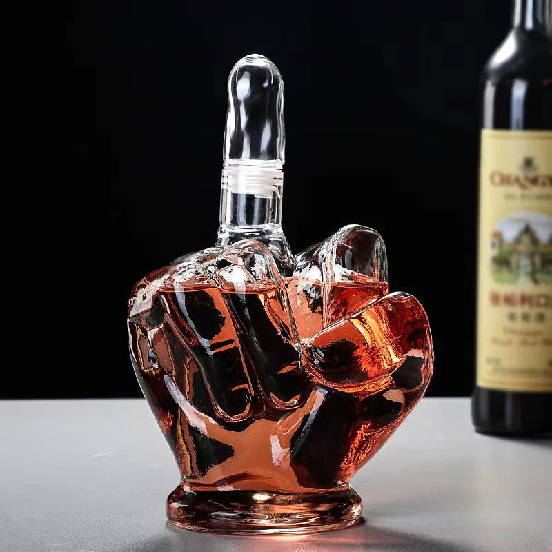 1000ml Middle Finger Whiskey Decanter Bottle by HitMyNeed