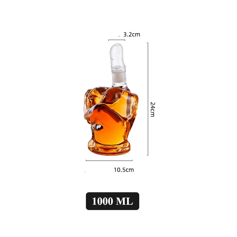 1000ml Middle Finger Whiskey Decanter Bottle by HitMyNeed