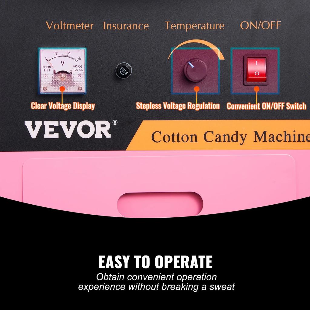 1000W Electric Cotton Candy Machine with Cart by HitMyNeed