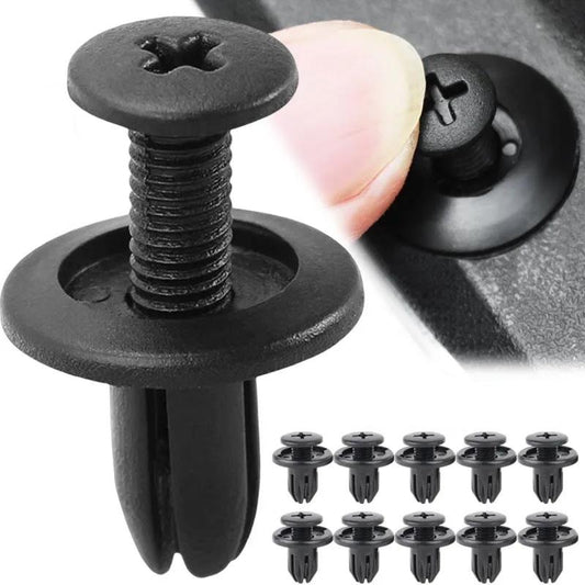 100pcs 8mm Black Plastic Car Bumper Rivet Clips by HitMyNeed