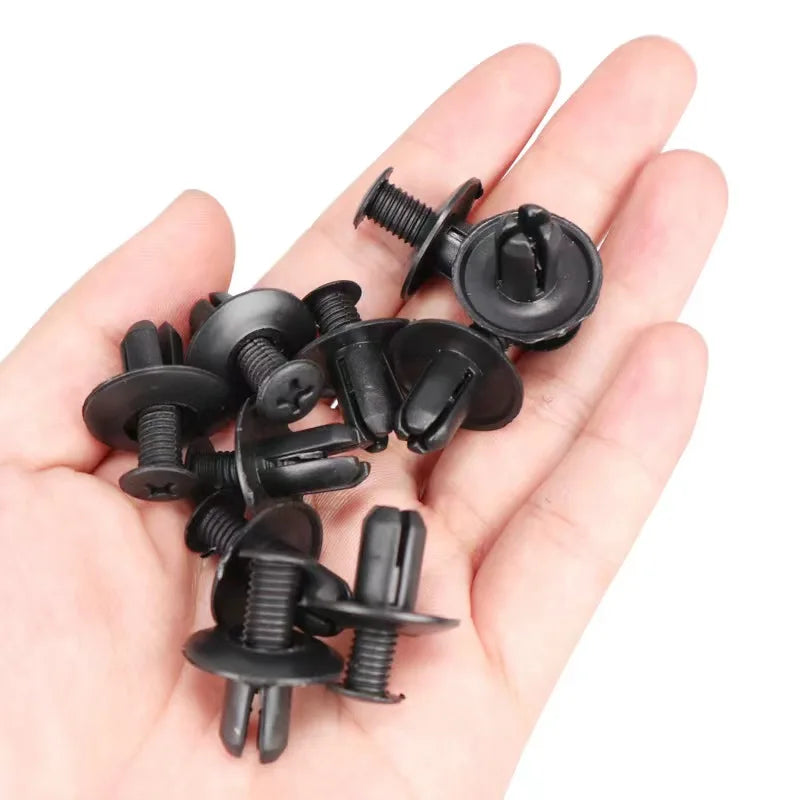100pcs 8mm Black Plastic Car Bumper Rivet Clips by HitMyNeed