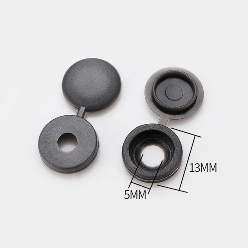 100pcs Hinged Plastic Screw Caps for Nuts & Bolts 100pcs-heavy-gray by HitMyNeed