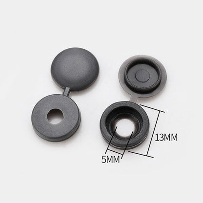 100pcs Hinged Plastic Screw Caps for Nuts & Bolts 100pcs-heavy-gray by HitMyNeed