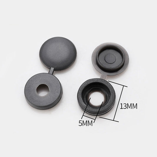 100pcs Hinged Plastic Screw Caps for Nuts & Bolts 100pcs-heavy-gray by HitMyNeed