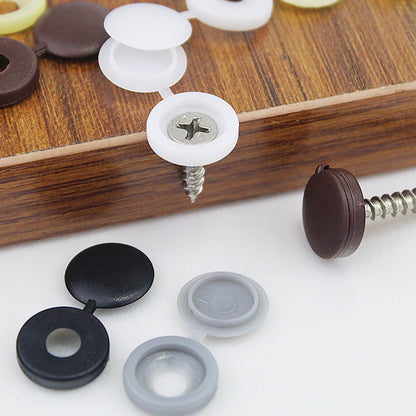 100pcs Hinged Plastic Screw Caps for Nuts & Bolts by HitMyNeed