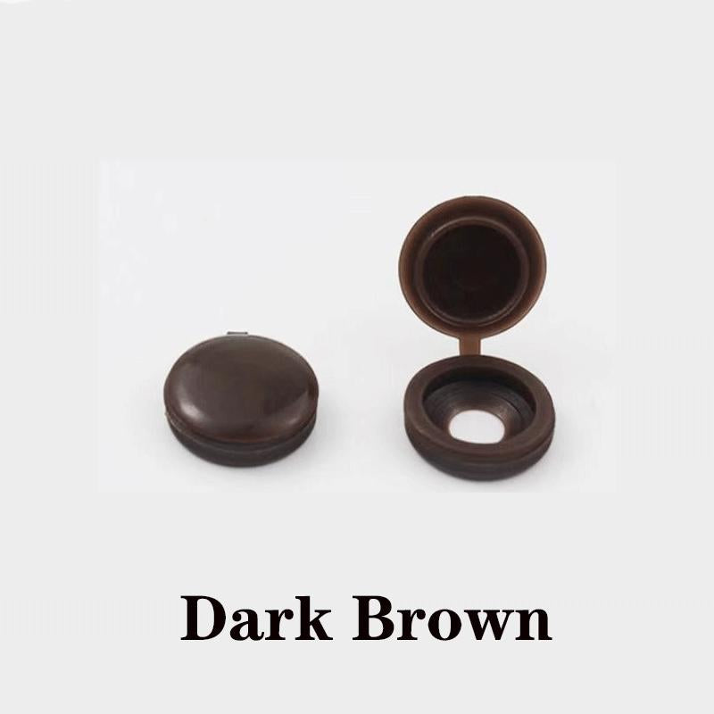 100pcs Plastic Screw & Bolt Cover Caps dark-brown by HitMyNeed
