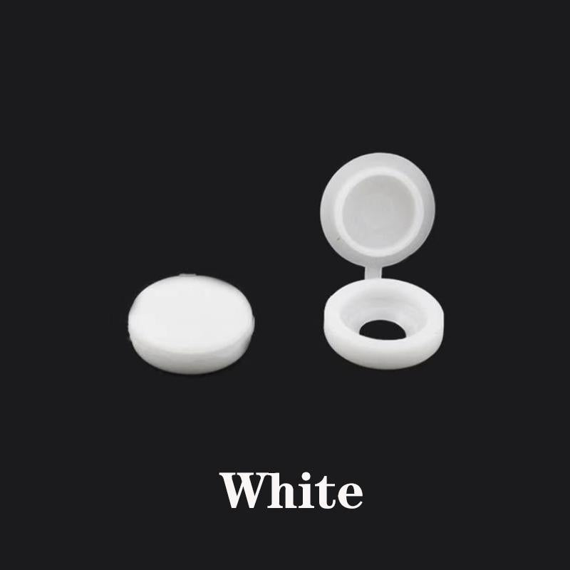 100pcs Plastic Screw & Bolt Cover Caps white by HitMyNeed
