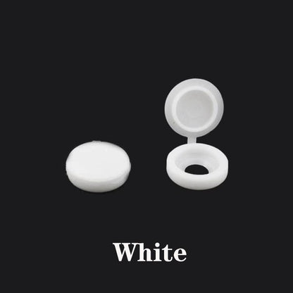 100pcs Plastic Screw & Bolt Cover Caps white by HitMyNeed
