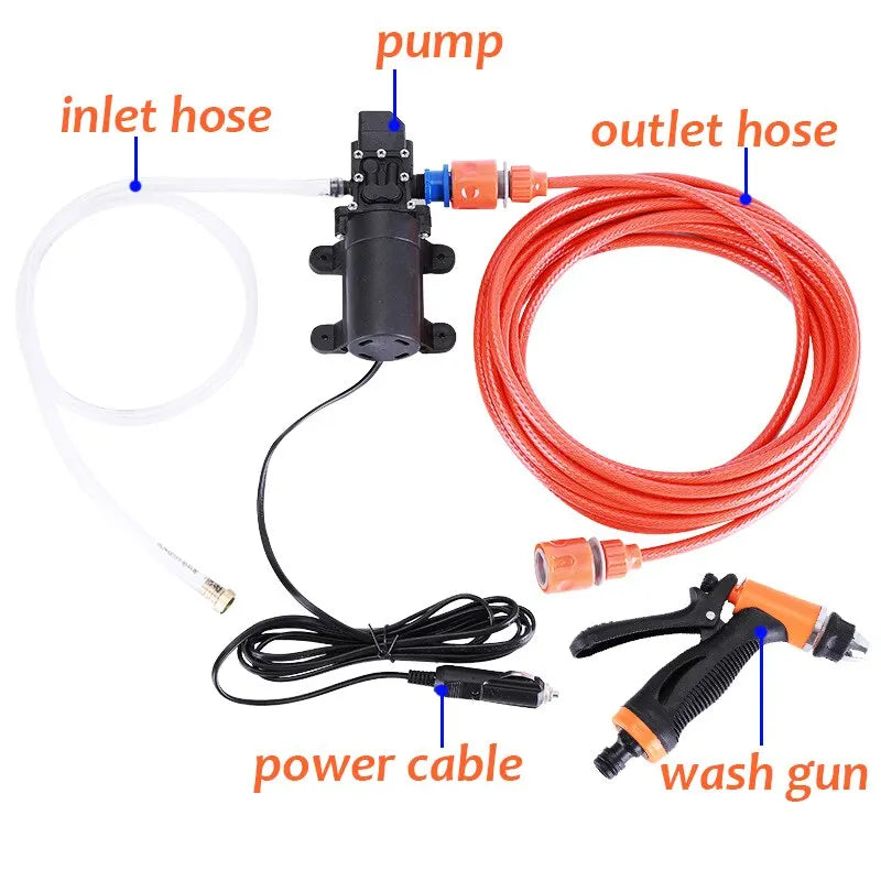 100W 12V Portable High Pressure Car Cleaning Pump Kit by HitMyNeed