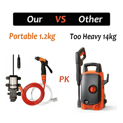 100W 12V Portable High Pressure Car Cleaning Pump Kit by HitMyNeed