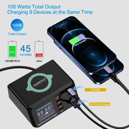 100W 8-Port USB & Wireless Charging Station au-plug by HitMyNeed