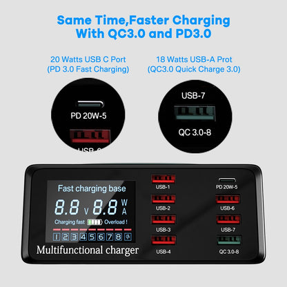 100W 8-Port USB & Wireless Charging Station eu-plug by HitMyNeed
