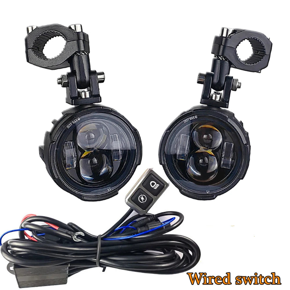 100W Dual-Color Motorcycle LED Fog & Driving Lights by HitMyNeed