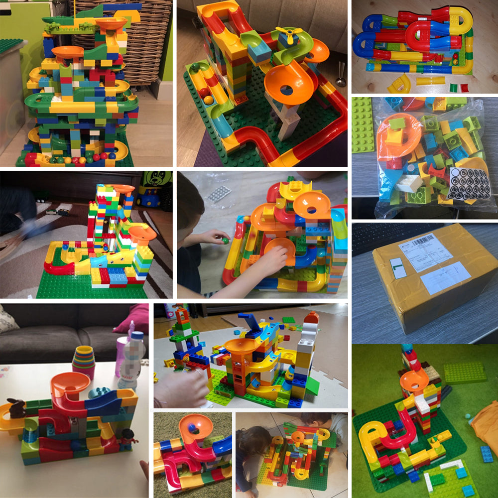 104-Piece Race Track Building Maze Set for Kids by HitMyNeed
