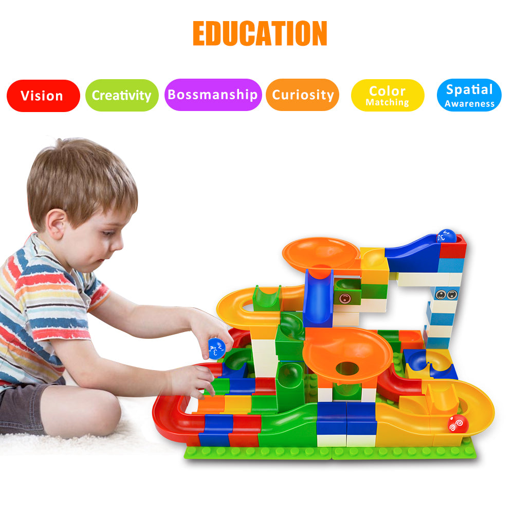 104-Piece Race Track Building Maze Set for Kids by HitMyNeed