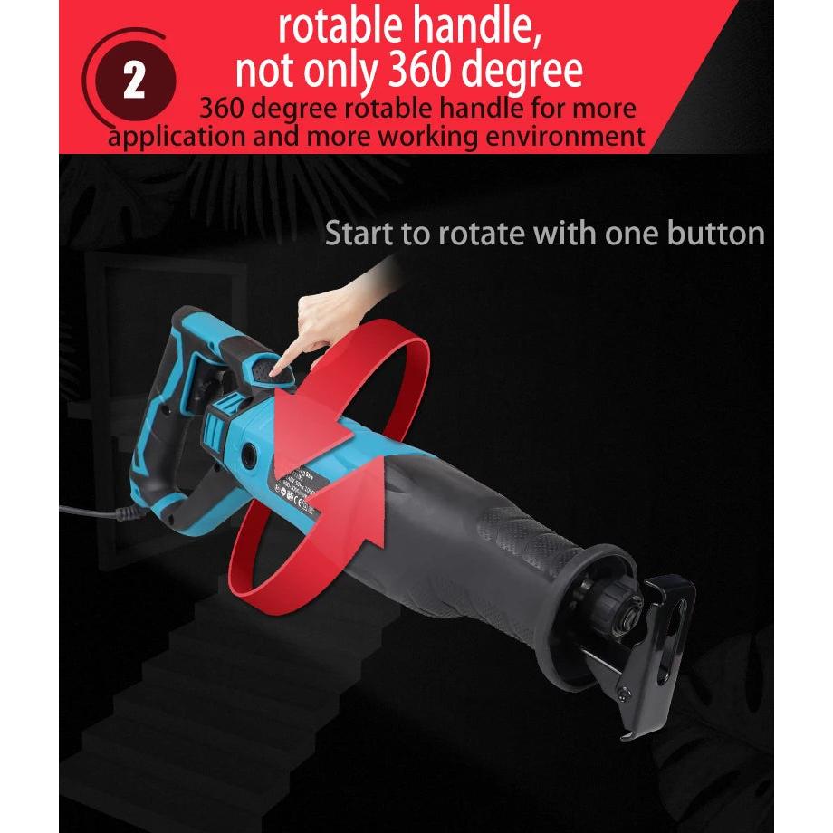 1050W / 1200W Reciprocating Saw with 7 Blade Set by HitMyNeed