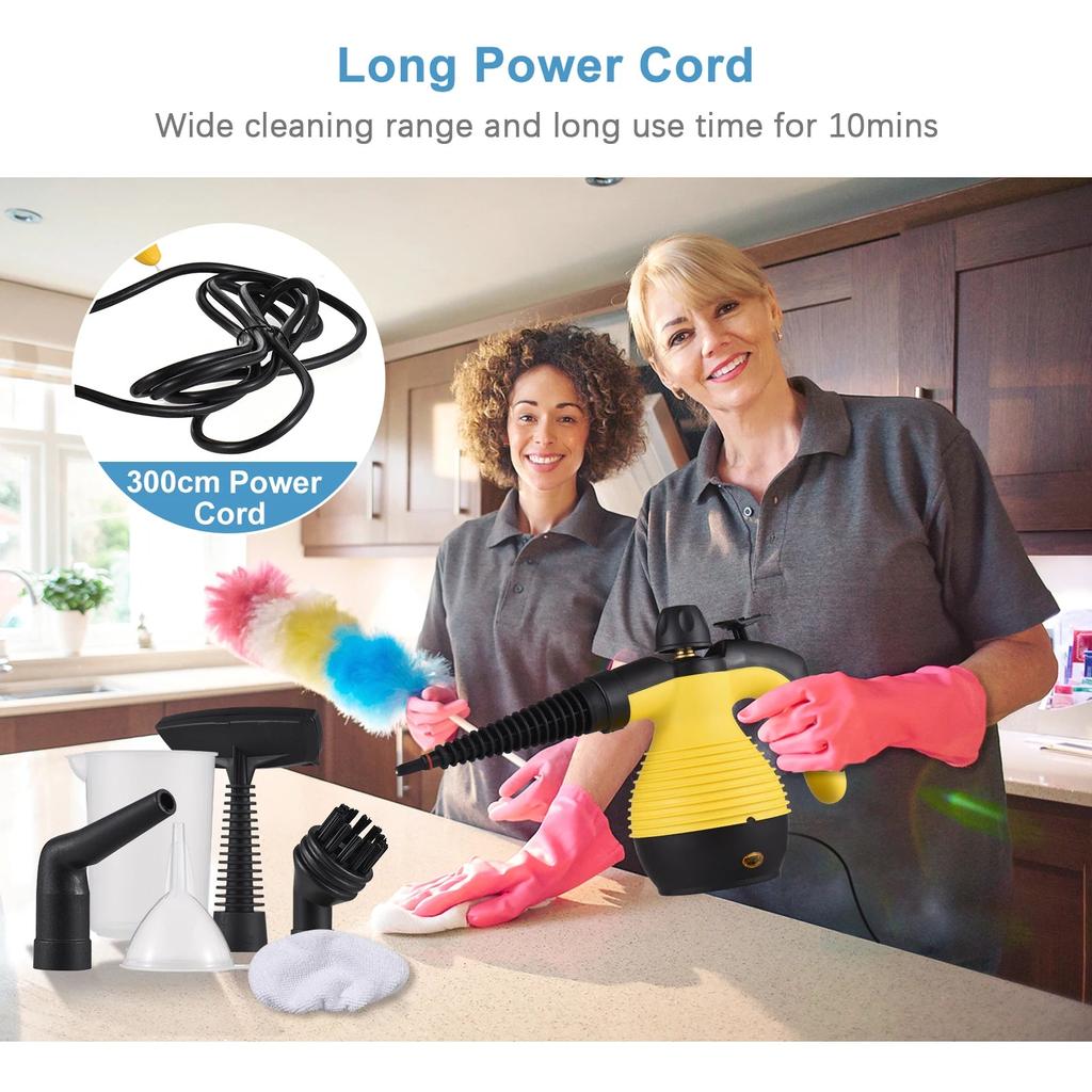 1050W Handheld Steam Cleaner with 9 Accessories by HitMyNeed