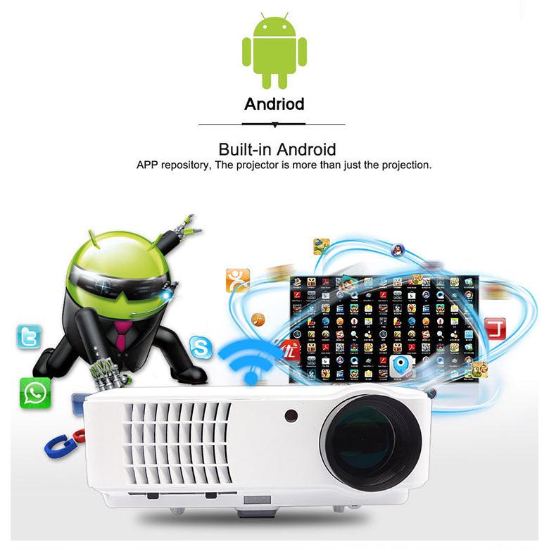 1080p 5500 Lumens WiFi LED Projector with 3D by HitMyNeed