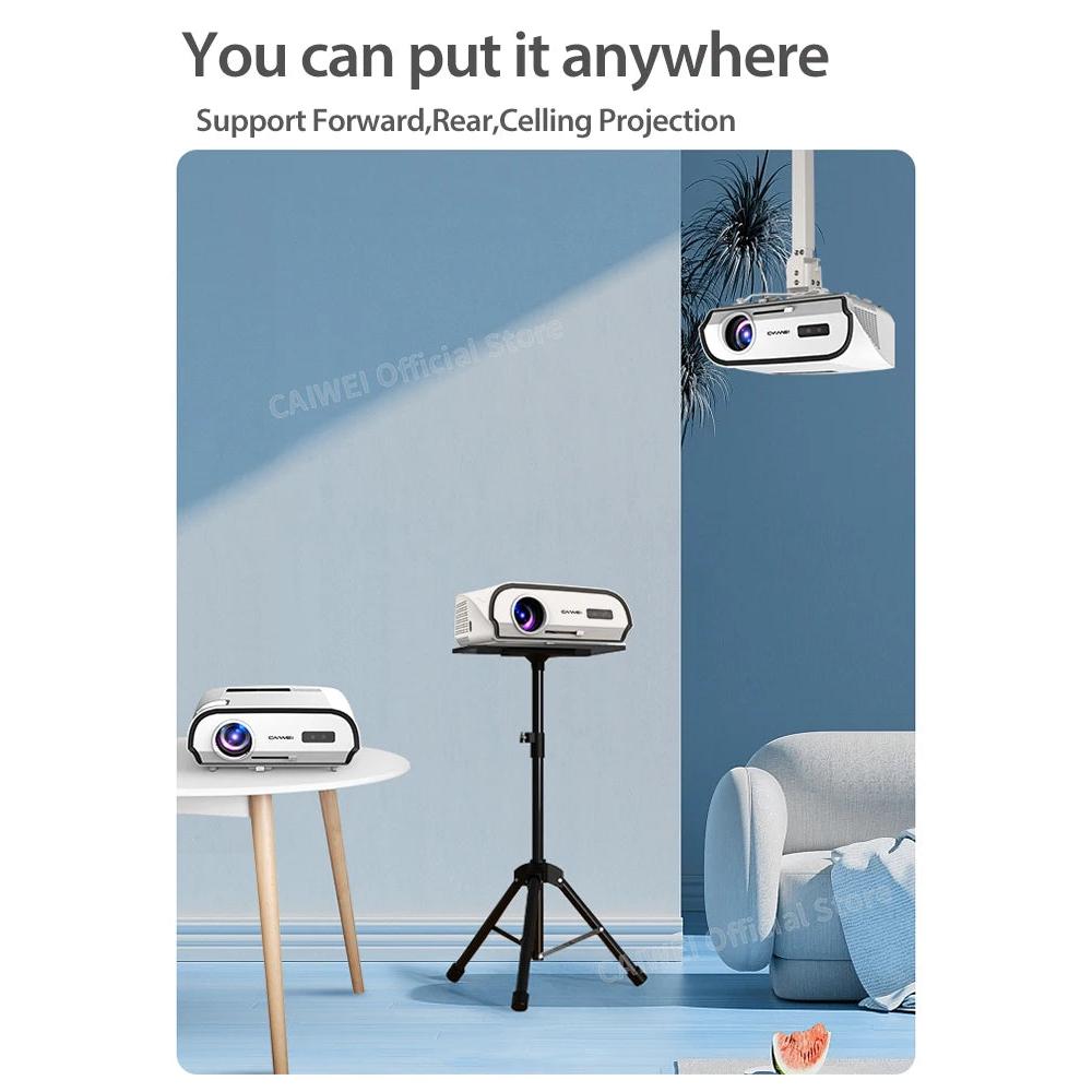 1080p Home Theater Projector with 4K Support, WiFi & Screen by HitMyNeed