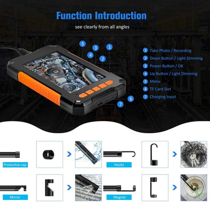 1080P Industrial Endoscope Borescope with 4.3" Screen by HitMyNeed