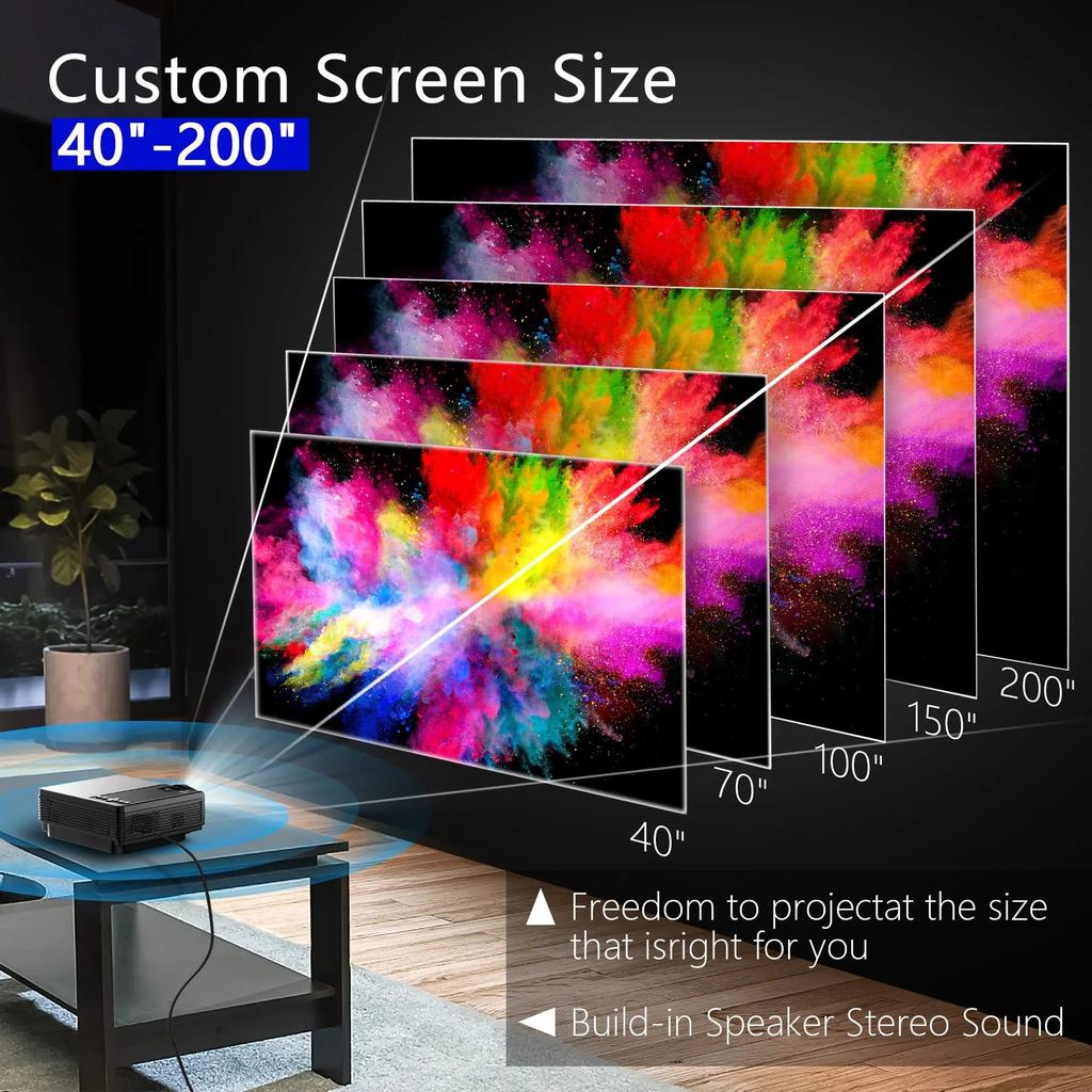 1080P WiFi & Bluetooth Home Theater Projector by HitMyNeed