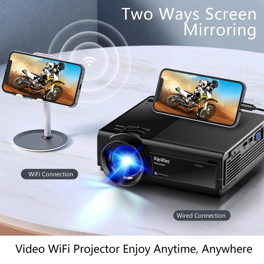 1080P WiFi & Bluetooth Home Theater Projector by HitMyNeed