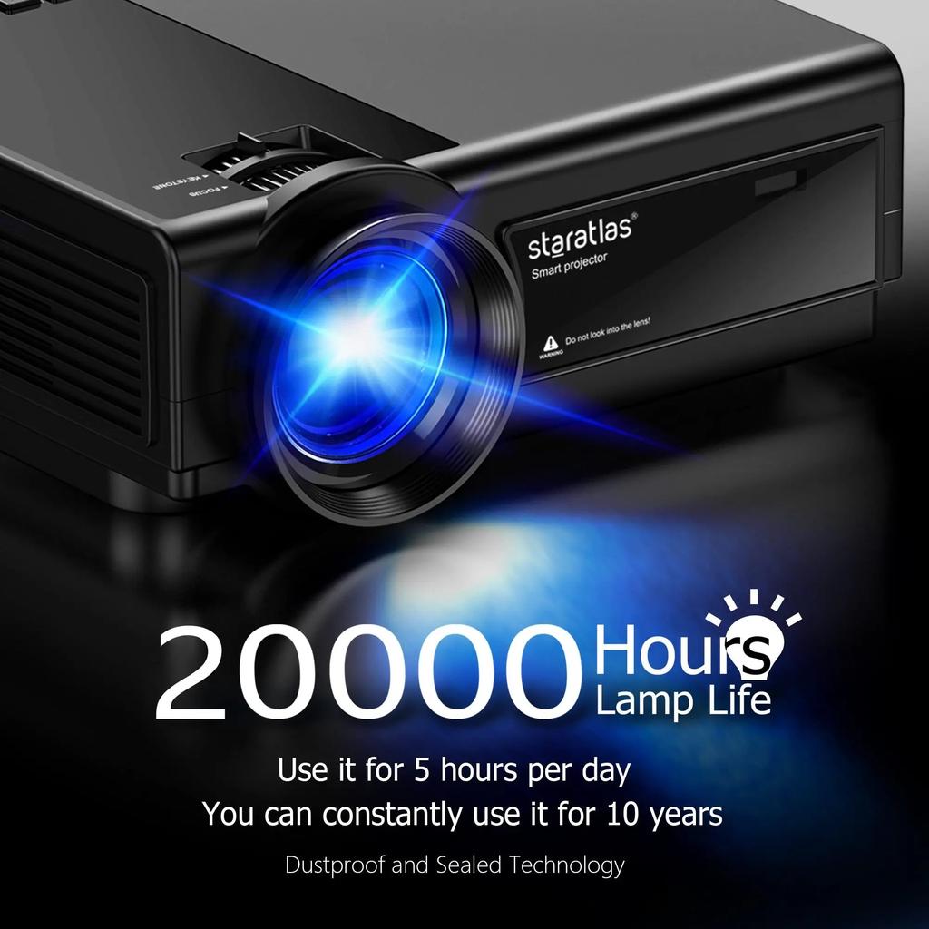 1080P WiFi & Bluetooth Home Theater Projector by HitMyNeed