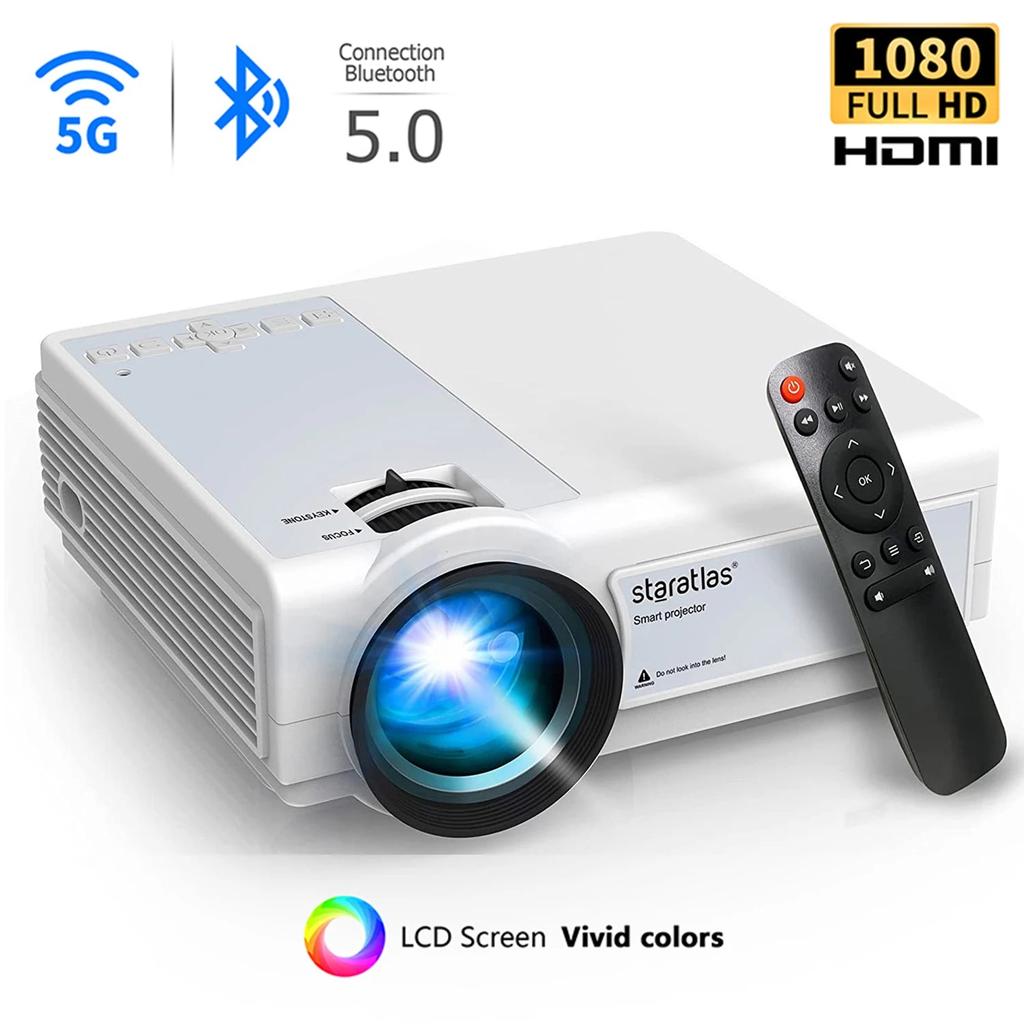 1080P WiFi & Bluetooth Home Theater Projector white au-plug by HitMyNeed