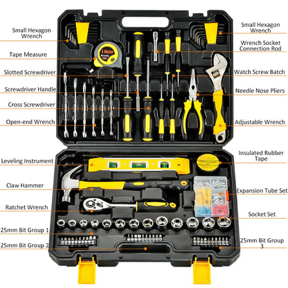 108pcs Household & Car Repair Hand Tool Kit with Case by HitMyNeed