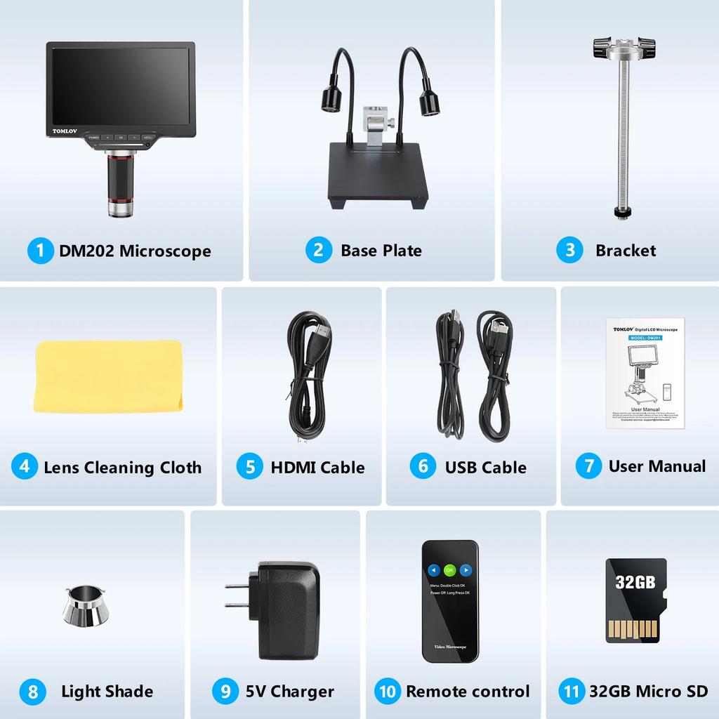 10.1" HDMI Digital Microscope 16MP with 32GB Card by HitMyNeed