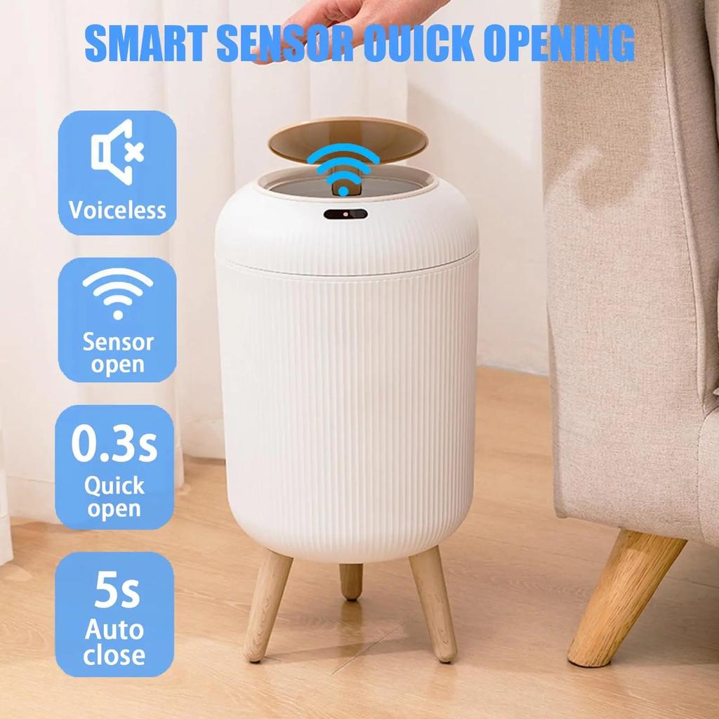 10L Motion Sensor Trash Can with Lid for Home & Office by HitMyNeed