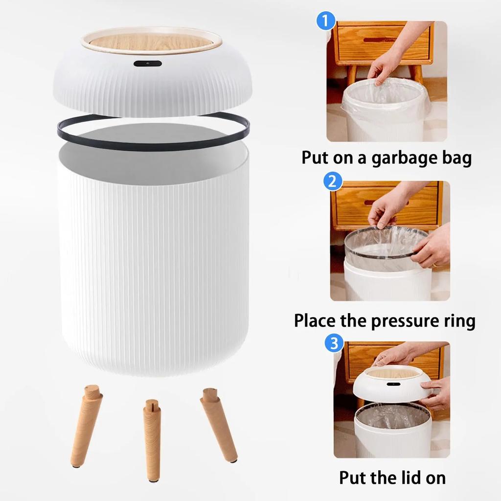 10L Motion Sensor Trash Can with Lid for Home & Office by HitMyNeed