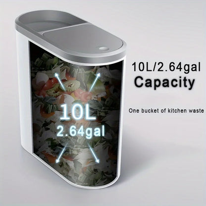 10L Silent Closed Bathroom Garbage Bin, Slim Design by HitMyNeed