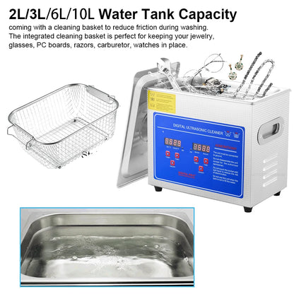 10L Ultrasonic Cleaner with Heat and Digital Controls by HitMyNeed