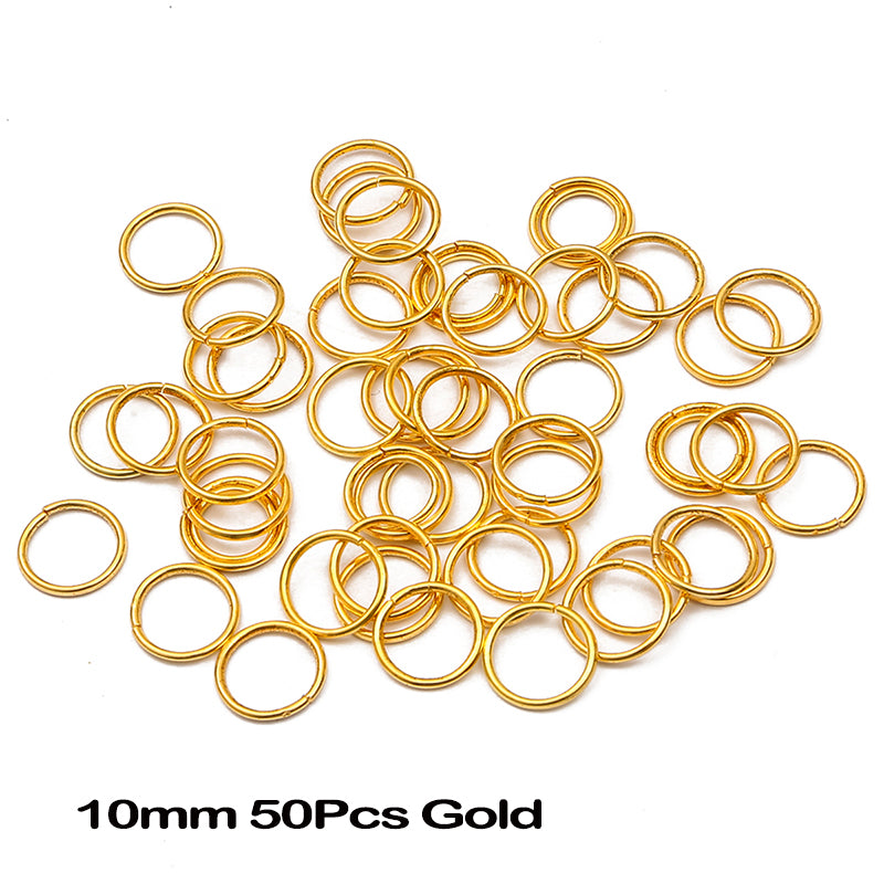 10mm Hair Braid Rings Set (50pcs) gold by HitMyNeed