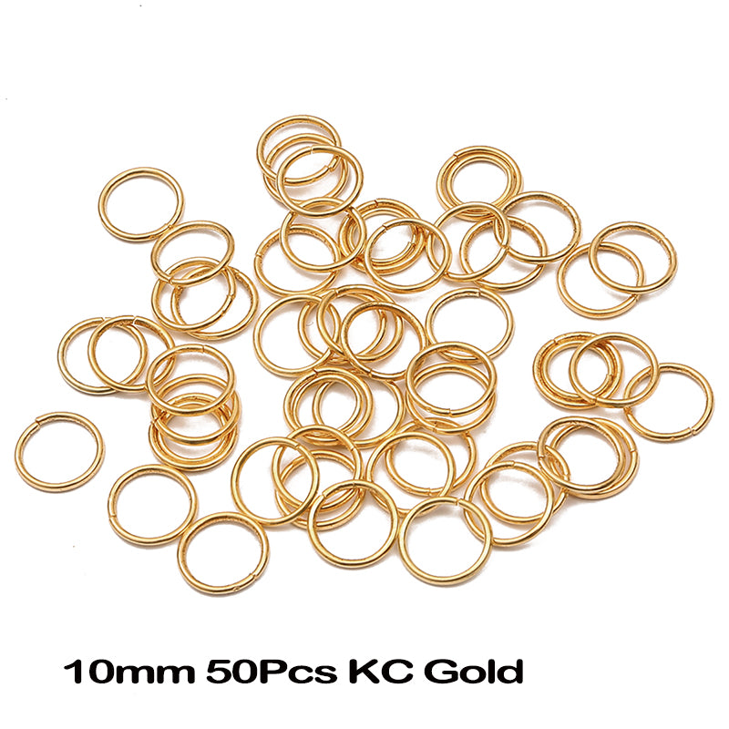 10mm Hair Braid Rings Set (50pcs) kc-gold by HitMyNeed