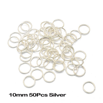 10mm Hair Braid Rings Set (50pcs) silver by HitMyNeed