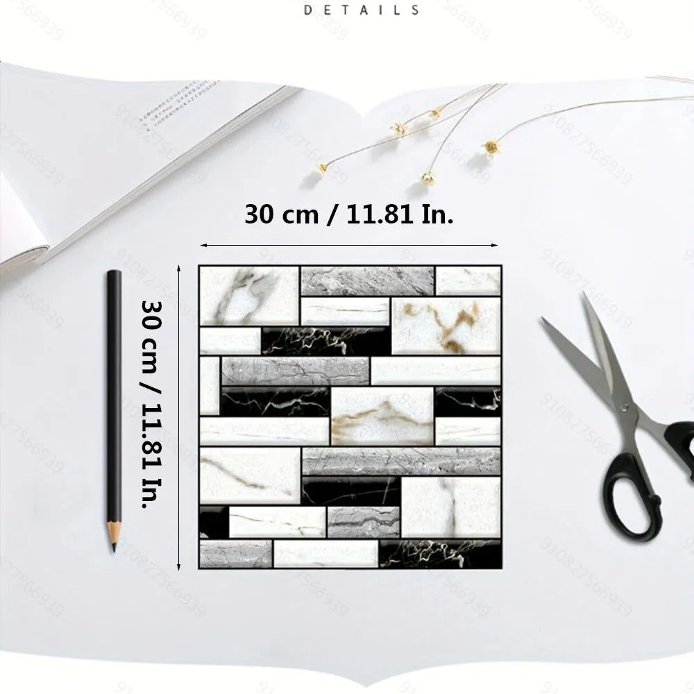 10pcs 3D PVC Self Adhesive Tile Wall Stickers 30x30cm by HitMyNeed