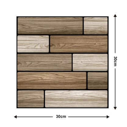 10pcs 3D PVC Self Adhesive Tile Wall Stickers 30x30cm brown by HitMyNeed