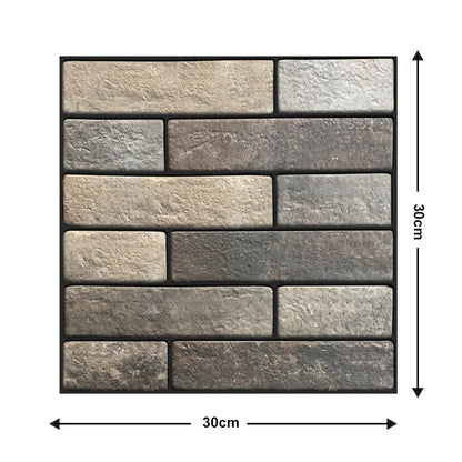 10pcs 3D PVC Self Adhesive Tile Wall Stickers 30x30cm dark-grey by HitMyNeed