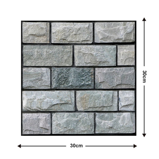 10pcs 3D PVC Self Adhesive Tile Wall Stickers 30x30cm light-grey by HitMyNeed