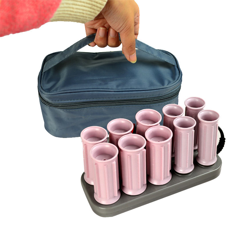 10pcs Heated Hair Rollers Set with Storage Bag by HitMyNeed