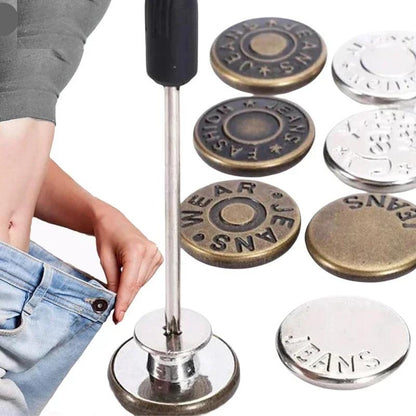 10Pcs No-Sew Metal Jeans Button Repair Kit by HitMyNeed
