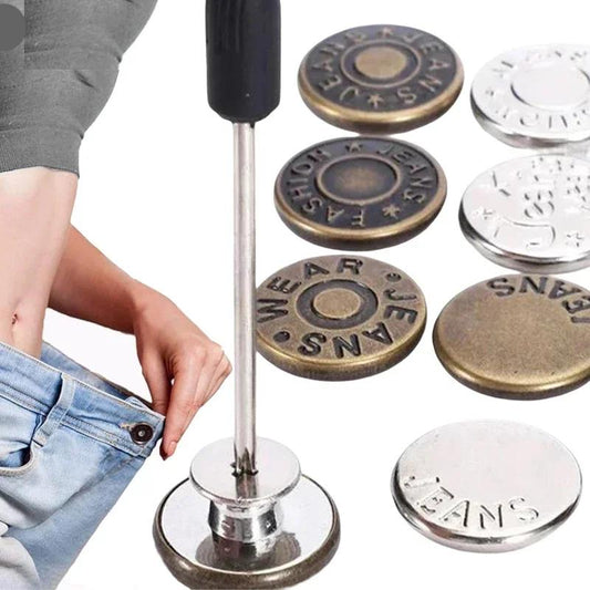 10Pcs No-Sew Metal Jeans Button Repair Kit by HitMyNeed