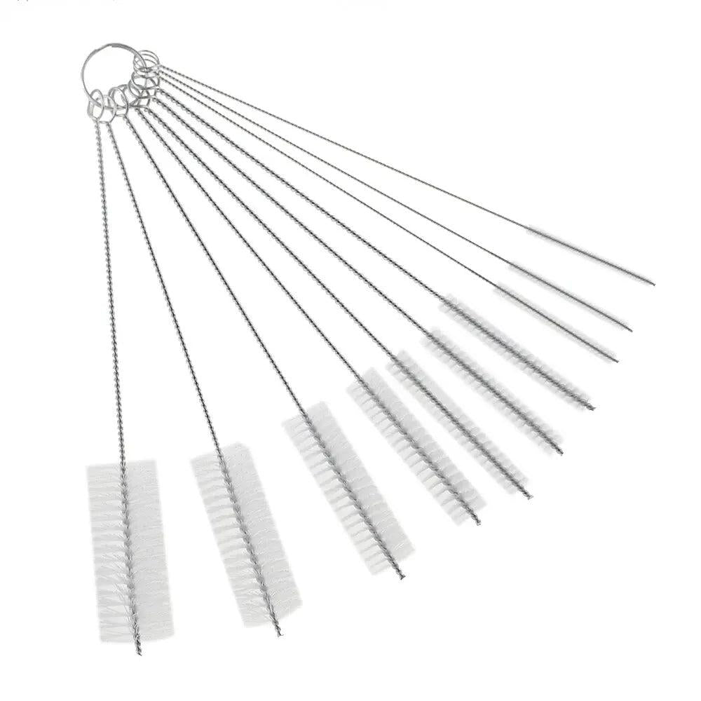 10pcs Nylon Tube & Straw Cleaning Brush Set white by HitMyNeed