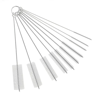 10pcs Nylon Tube & Straw Cleaning Brush Set white by HitMyNeed