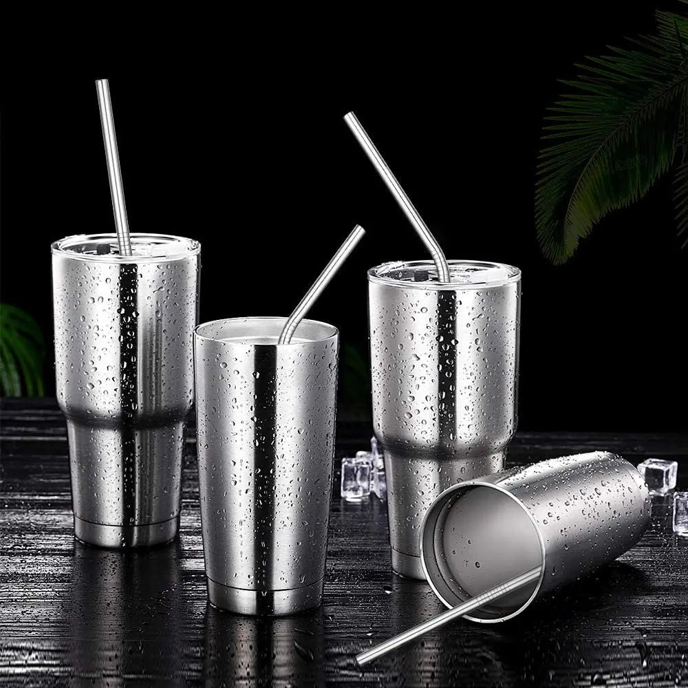 10pcs Reusable Stainless Steel Drinking Straw Set by HitMyNeed