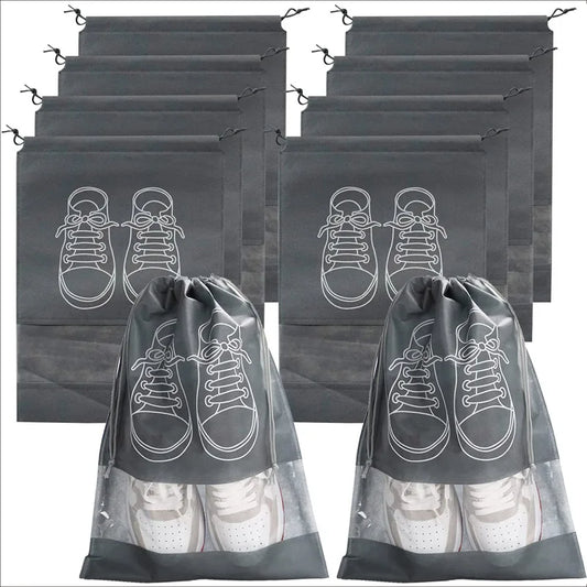 10pcs Travel Shoe Storage Bags with Hangers 36x45cm by HitMyNeed