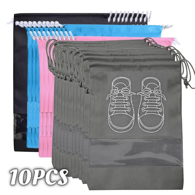 10pcs Travel Shoe Storage Bags with Hangers by HitMyNeed